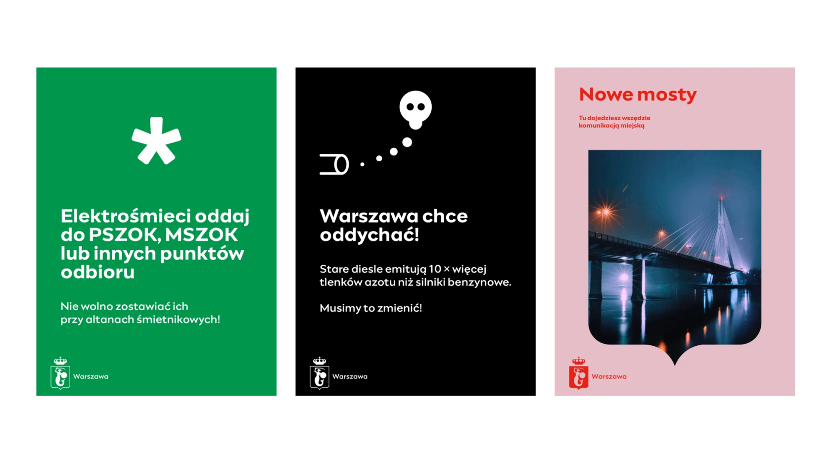 Praktická aplikace nové vizuální identity města Varšavy