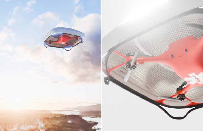 Dron je stavěný na automatizovanou velikost defibrilátoru