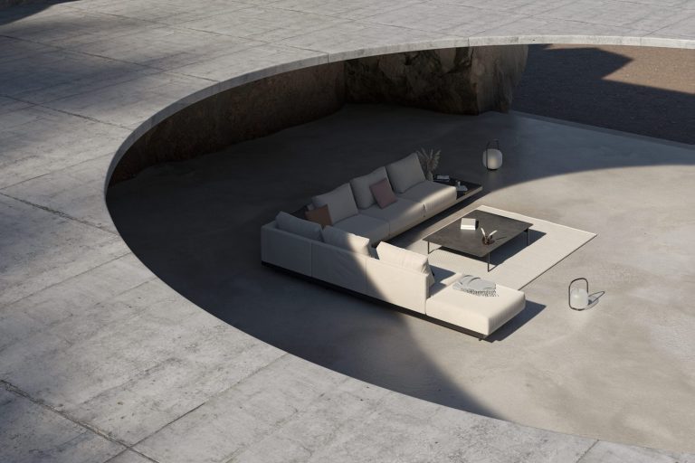 Středomořská vila a v hlavní roli Dongo modular couch z dílny TODUS