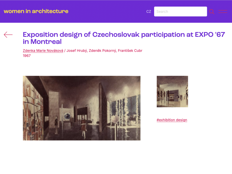 Karta díla v databázi, www.zenyvarchitekture.cz, NGP/UMPRUM