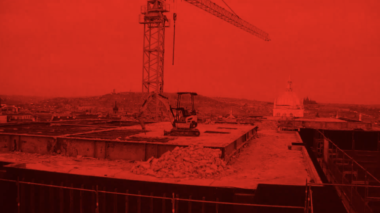 Martin Hejl, Kolmo, Film Eroze Transgasu, z výstavy “NEBOURAT! Podoby brutalismu v Praze”. Kurátorka Helena Huber- Doudová, spolukurátoři Petr Vorlík, Radomíra Sedláková, Klára Brůhová, 2020, NGP