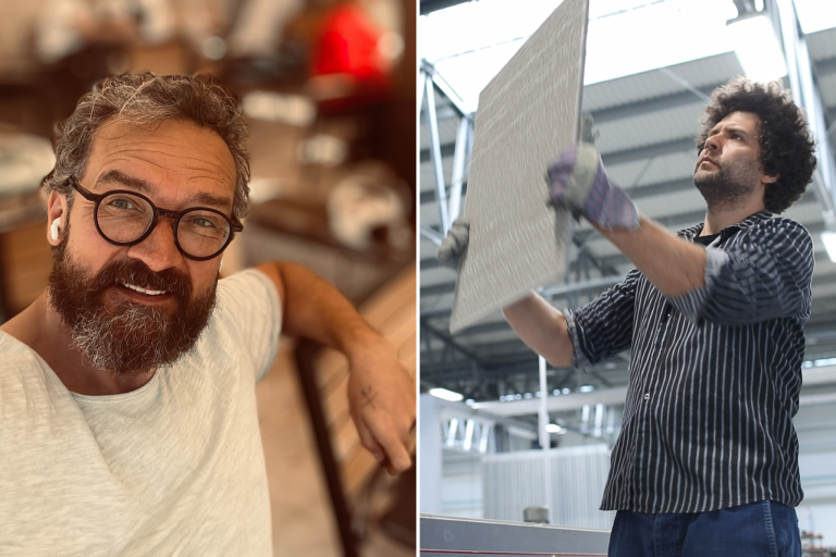 Vlevo Marek Vráblík, šefdesignér RAKO, vpravo Maxim Velčovský, který pro RAKO navrhoval sérii Linka